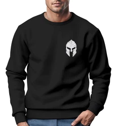 Neverless Sweatshirt Herren Logo Print Sparta-Helm Spartaner Gladiator Krieger Schwarz/Braun/Weiß