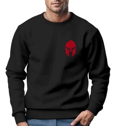 Neverless Sweatshirt Herren Logo Print Sparta-Helm Spartaner Gladiator Krieger Rot