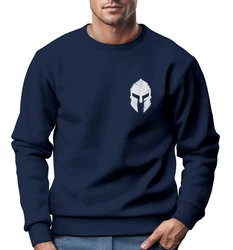 Neverless Sweatshirt Herren Logo Print Sparta-Helm Spartaner Gladiator Krieger Dunkelblau/Blau