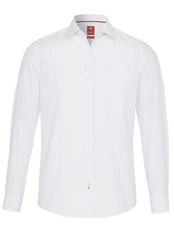 Pure Businesshemd Langarmhemd Slim Fit Kentkragen Weiß/Creme