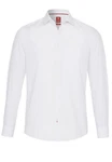 Pure Businesshemd Langarmhemd Slim Fit Kentkragen Weiß/Creme