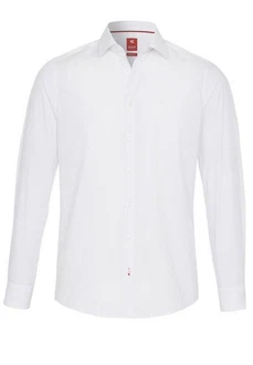 Pure Businesshemd Langarmhemd Slim Fit Kentkragen Weiß/Creme