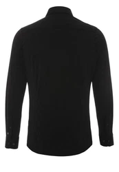 Hatico Langarmhemd uni regular fit Schwarz