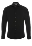 Hatico Langarmhemd uni regular fit Schwarz