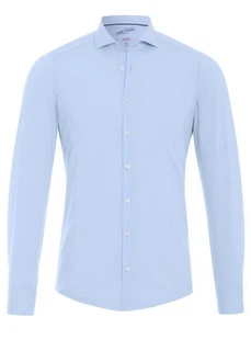 Hatico Langarmhemd uni regular fit Grau/Blau/Hellblau