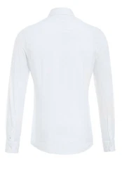 Hatico Langarmhemd uni regular fit Weiß/Grau/Creme