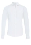 Hatico Langarmhemd uni regular fit Weiß/Grau/Creme