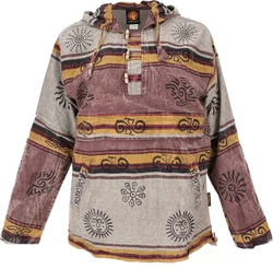 Guru-Shop Sweater Goa Kapuzenshirt Baja Hoody Nepalhoodie 