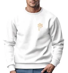 Neverless Sweatshirt Herren Aufdruck Print Palme Line Art Motiv Weiß