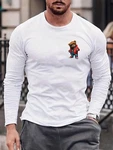 RMK Longsleeve Herren Langarmshirt Rundhals Basic Teddy Braun