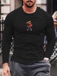 RMK Longsleeve Herren Langarmshirt Rundhals Basic Teddy Braun