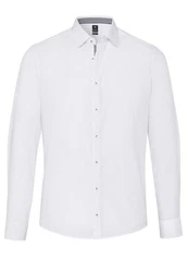 Hatico Langarmhemd Weiß/Creme/Grau
