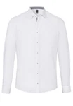 Hatico Langarmhemd Weiß/Creme/Grau
