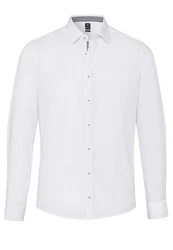 Hatico Langarmhemd Weiß/Creme/Grau