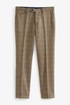 Next Anzughose Skinny Fit Hose Khaki/Braun/Beige