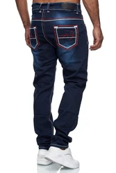Baxboy Regular-fit Jeans Straight Fit Denim Dunkelblau/Blau/Orange/Hellblau