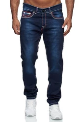 Baxboy Regular-fit Jeans Straight Fit Denim Dunkelblau/Blau/Orange/Hellblau