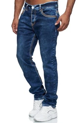 Baxboy Regular-fit Jeans Straight Fit Denim Orange/Blau/Hellblau/Dunkelblau