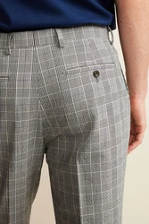 Next Anzughose Relaxed Fit Seersucker Anzug Grau/Hellgrau