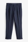 Next Anzughose Relaxed Fit Seersucker Anzug Dunkelblau/Blau