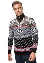 Rusty Neal Strickpullover Schwarz/Gelb/Weiß/Mischfarben/Braun/Hellblau