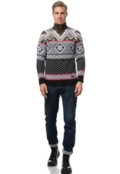 Rusty Neal Strickpullover Schwarz/Gelb/Weiß/Mischfarben/Braun/Hellblau