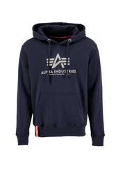 Alpha Industries Hoodie Basic Hoodie Refl. Print Hellblau/Blau/Dunkelblau