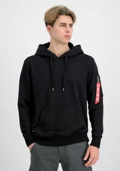 Alpha Industries R Print Hoodie Schwarz/Hellblau