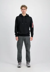 Alpha Industries R Print Hoodie Schwarz/Hellblau