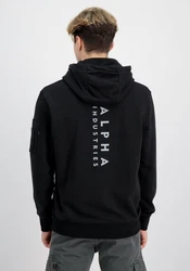 Alpha Industries R Print Hoodie Schwarz/Hellblau
