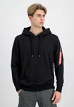 Alpha Industries R Print Hoodie Schwarz/Hellblau