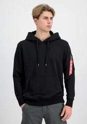 Alpha Industries R Print Hoodie Schwarz/Hellblau