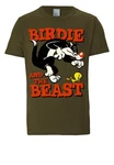 LOGOSHIRT T-Shirt Looney Tunes Sylvester & Tweety Dunkelgrün/Beige/Grün/Braun