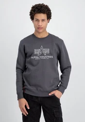Alpha Industries Sweater Basic Sweater Embroidery Hellgrau/Dunkelgrau