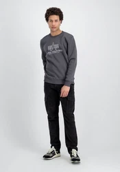 Alpha Industries Sweater Basic Sweater Embroidery Hellgrau/Dunkelgrau