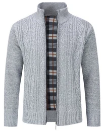 Cardigan mit Stehkragen Herren warme Strickjacke