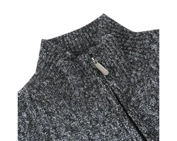 Allthemen Cardigan mit Stehkragen Strickjacke Herren Dunkelblau/Grau/Dunkelgrau