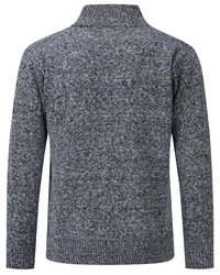 Allthemen Cardigan mit Stehkragen Strickjacke Herren Dunkelblau/Grau/Dunkelgrau