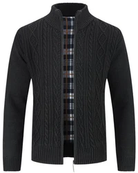 Allthemen Cardigan mit Stehkragen Strickjacke Herren Dunkelgrau/Dunkelblau/Schwarz/Grau