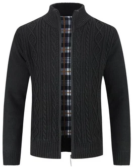 Allthemen Cardigan mit Stehkragen Strickjacke Herren
