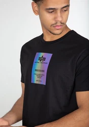 Alpha Industries T-Shirt Rainbow Reflective Label T Regenbogen