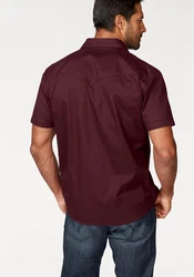 Arizona Kurzarmhemd Western-Stil Dunkelrot/Bordeaux/Rot