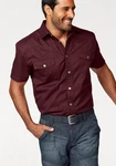 Arizona Kurzarmhemd Western-Stil Dunkelrot/Bordeaux/Rot