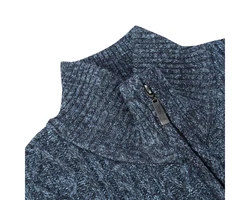 Allthemen Cardigan mit Stehkragen Strickjacke Herren Dunkelblau/Grau/Blau