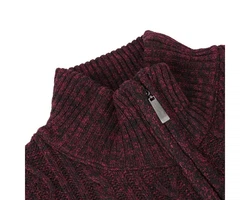 Allthemen Cardigan mit Stehkragen Strickjacke Herren Bordeaux/Dunkelrot