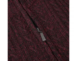 Allthemen Cardigan mit Stehkragen Strickjacke Herren Bordeaux/Dunkelrot