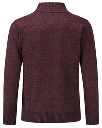 Allthemen Cardigan mit Stehkragen Strickjacke Herren Bordeaux/Dunkelrot