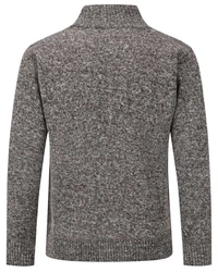 Allthemen Cardigan mit Stehkragen Strickjacke Herren Grau/Dunkelgrau/Hellgrau