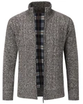 Allthemen Cardigan mit Stehkragen Strickjacke Herren Grau/Dunkelgrau/Hellgrau