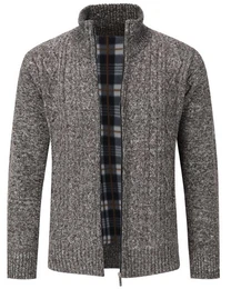Cardigan mit Stehkragen Herren warme Strickjacke